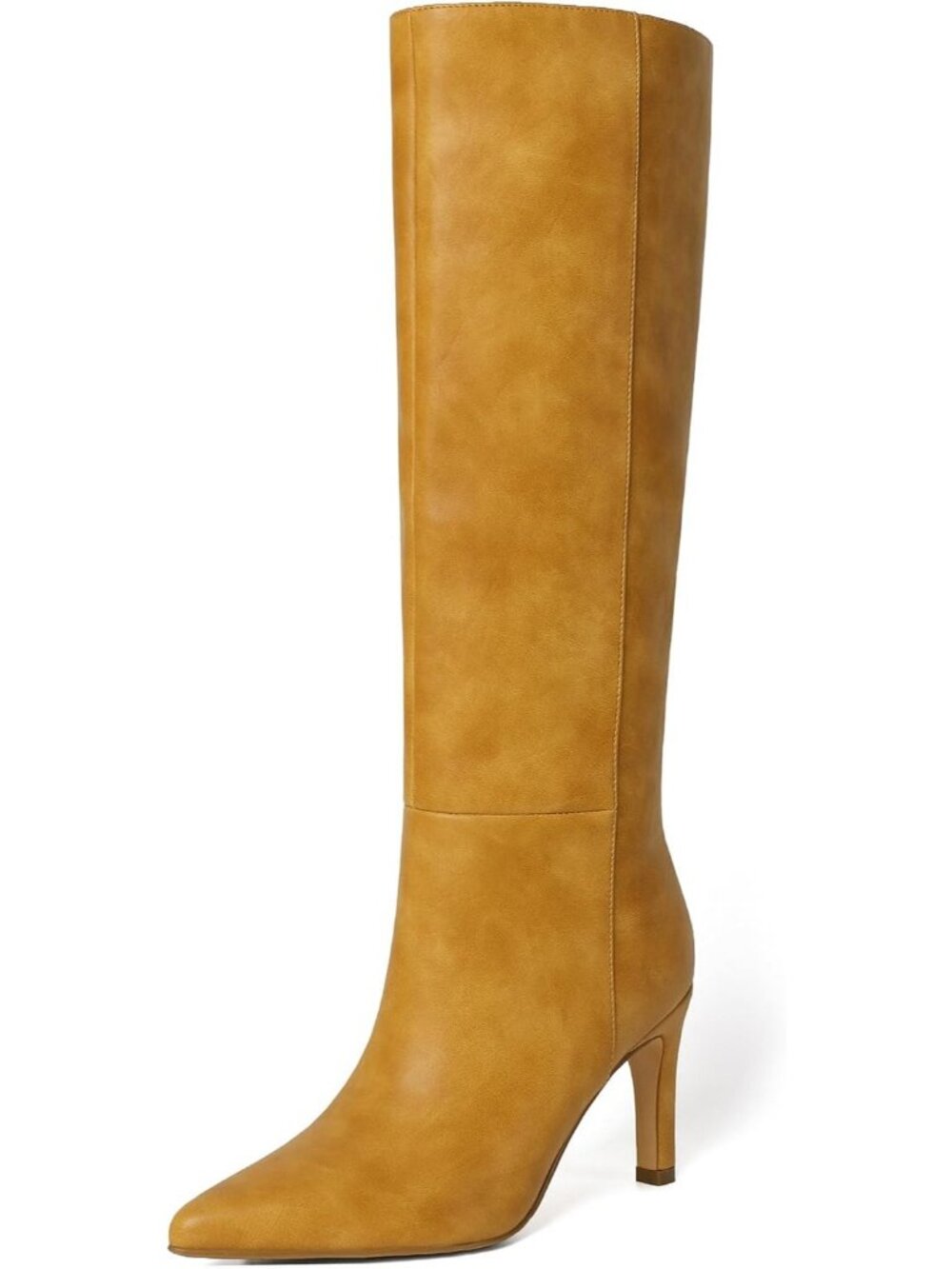 Women's Banana Yellow Fashion Side Zipper Non-slip Sole Stiletto Knee High Boots